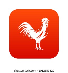 Gallic rooster icon digital red for any design isolated on white vector illustration