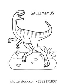 Gallimimus-Dinosaurierfarbseite für Kinder