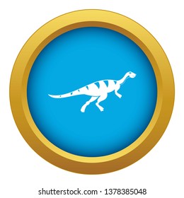 Gallimimus dinosaur icon blue vector isolated on white background for any design