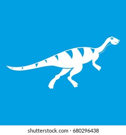 Gallimimus dinosaur icon white isolated on blue background vector illustration