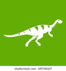Gallimimus dinosaur icon white isolated on green background. Vector illustration