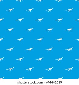 Gallimimus dinosaur pattern repeat seamless in blue color for any design. Vector geometric illustration