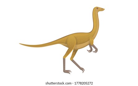 Gallimimus. The generic name means "chicken mimic" Vector cartoon dinosaur.  