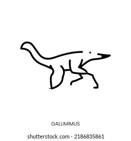 gallimimus icon. Linear style sign isolated on white background. Vector illustration