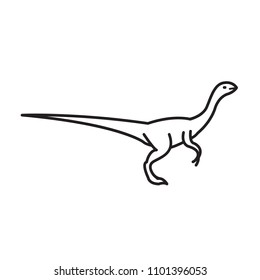 Gallimimus thin line icon. Vector outline icon.