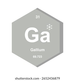 Ícone De Elemento Químico De Gálio,Design De Tabela Periódica.