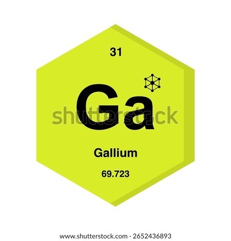 Gallium Chemical Element Icon,Periodic Table Design.