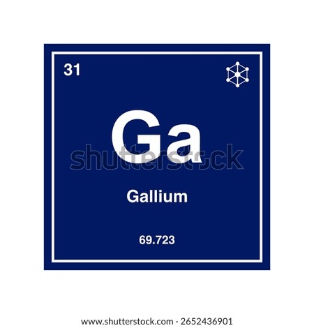 Gallium Chemical Element Icon,Periodic Table Design.