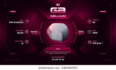 Gallium Parodic Table Element 31-Fascinating Facts and Valuable Insights-Infographic vector illustration design