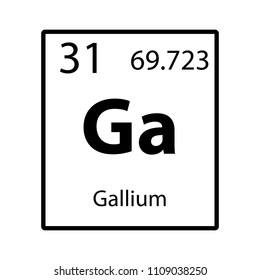 Gallium periodic table element icon on white background vector