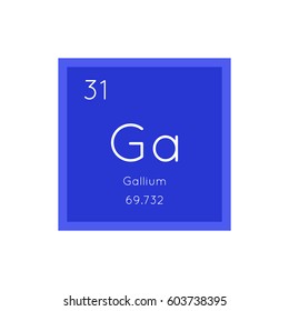 Gallium simple style tile icon. Chemical element of periodic table. Vector illustration EPS8