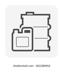 Gallon And Barrel Container Icon. Used As Container For Storage And Standard Size Of Measure Both Capacity Or Weight Of Liquid I.e. Water, Oil, Lubricant For Engine, Motor Or Car.  Vector Icon Design.