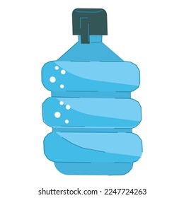 Gallon bottle of pure drinking water, flat cartoon vector illustration isolated on white background. Design for water delivery service.