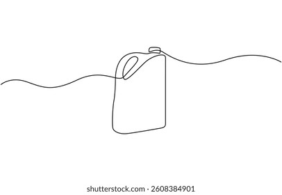 Gallon continuous one line drawing vector illustration, Gallon Of Milk Icon, Big Plastic Bottle ,Gallon continuous one line drawing vector illustration.