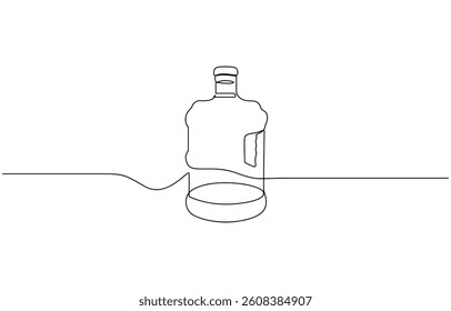 Gallon continuous one line drawing vector illustration, Gallon Of Milk Icon, Big Plastic Bottle ,Gallon continuous one line drawing vector illustration.