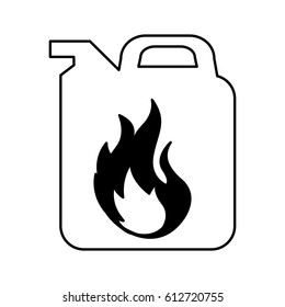 gallon with flame isolated icon