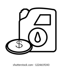 gallon of gasoline with coin money
