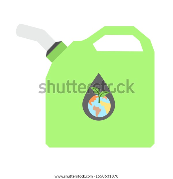 A gallon of gasoline. Saving energy\
concept. Flat design icon vector\
illustration.
