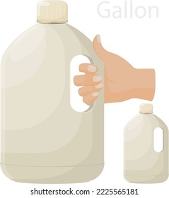 Gallon with hand, Jug container 