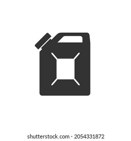 Gallon icon. Gasoline can. Fuel cannisters. Oil barrel. Refuel tank. Black and white color vector illustration.