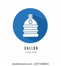 Gallon logo. Illustration of gallon in flat. Stock vector.