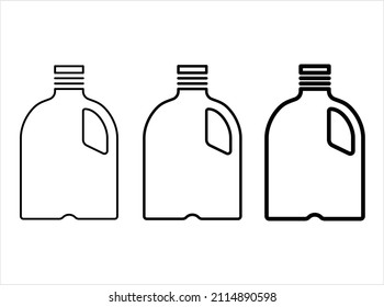 Gallon Milk Icon, Big Plastic Flasche, Milchcontainer Vektorgrafik Illustration