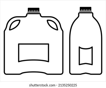 Gallon Of Milk Icon, Big Plastic Bottle Vector Art Illustration