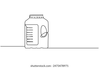 Gallon Of Milk Icon, Big Plastic Bottle, Gallon continuous one line drawing vector illustration