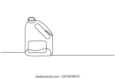 Gallon Of Milk Icon, Big Plastic Bottle, Gallon continuous one line drawing vector illustration