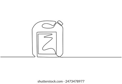Gallon Of Milk Icon, Big Plastic Bottle, Gallon continuous one line drawing vector illustration