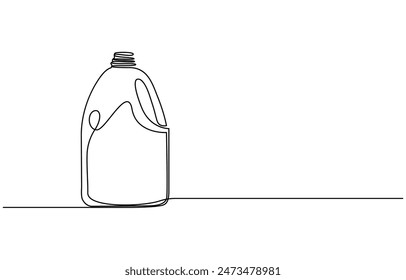 Gallon Of Milk Icon, Big Plastic Bottle, Gallon continuous one line drawing vector illustration