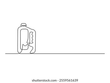 Gallon of milk icon big plastic bottle. Gallon continuous single line drawing vector illustration