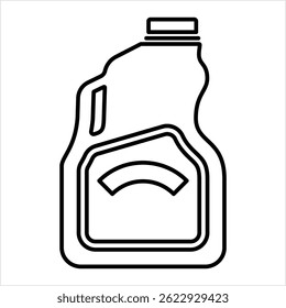 Ícone De Galão De Leite, Ilustração De Arte Vetorial De Garrafa De Plástico Grande