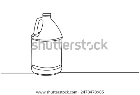 Gallon Of Milk Icon, Big Plastic Bottle, Gallon continuous one line drawing vector illustration