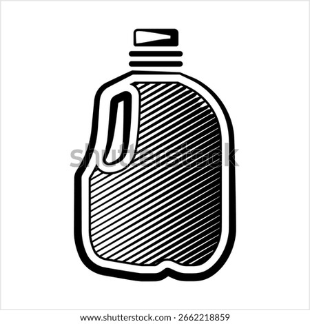 Gallon Of Milk Icon, Big Plastic Bottle Vector Art Illustration