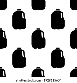 Gallon Of Milk Icon Seamless Pattern, Big Plastic Bottle Vector Art Illustration