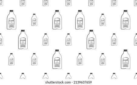 Gallón De Icono De Leche Patrón Sin Marea, Botella De Plástico Grande, Ilustración De Arte Vector De Contenedor De Leche
