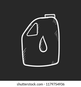 gallon of oil doodle icon vector flat black