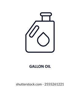 gallon oil outline icon.  Thin line icon from construction tools collection. Editable vector isolated on white background