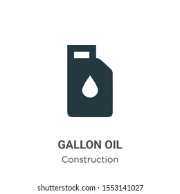 Gallon oil vector icon on white background. Flat vector gallon oil icon symbol sign from modern tools collection for mobile concept and web apps design.