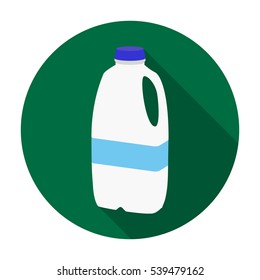 Gallon plastic milk bottle icon in flat style isolated on white background. Milk product and sweet symbol stock vector illustration.