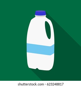 Gallon plastic milk bottle icon in flat style isolated on white background. Milk product and sweet symbol stock vector illustration.