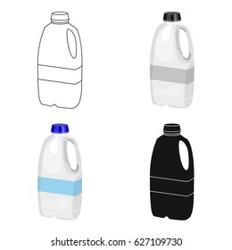 Gallon plastic milk bottle icon in cartoon style isolated on white background. Milk product and sweet symbol stock vector illustration.
