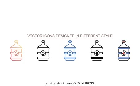 Gallon Water Battle icon design with white background stock illustration