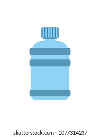 Gallon of water in bottle made of plastic, purified and distilled liquid, allowing people to be in good form, big cap isolated on vector illustration