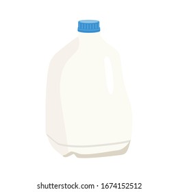 Gallon of whole milk with blue plastic cap Isolated on white background