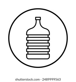 Gallons of mineral water icon outline collection. Big drink gallons, water drum symbol. Vector Illustration.