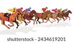 Gallop Horse Racing Isolated - Illustration