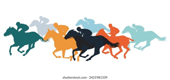 Gallop Horse Racing Aislado - Ilustración