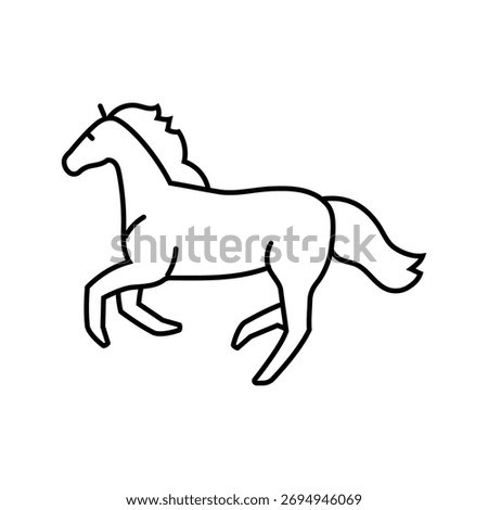 galloping horse breeding line icon vector. galloping horse breeding sign. isolated contour symbol black illustration
